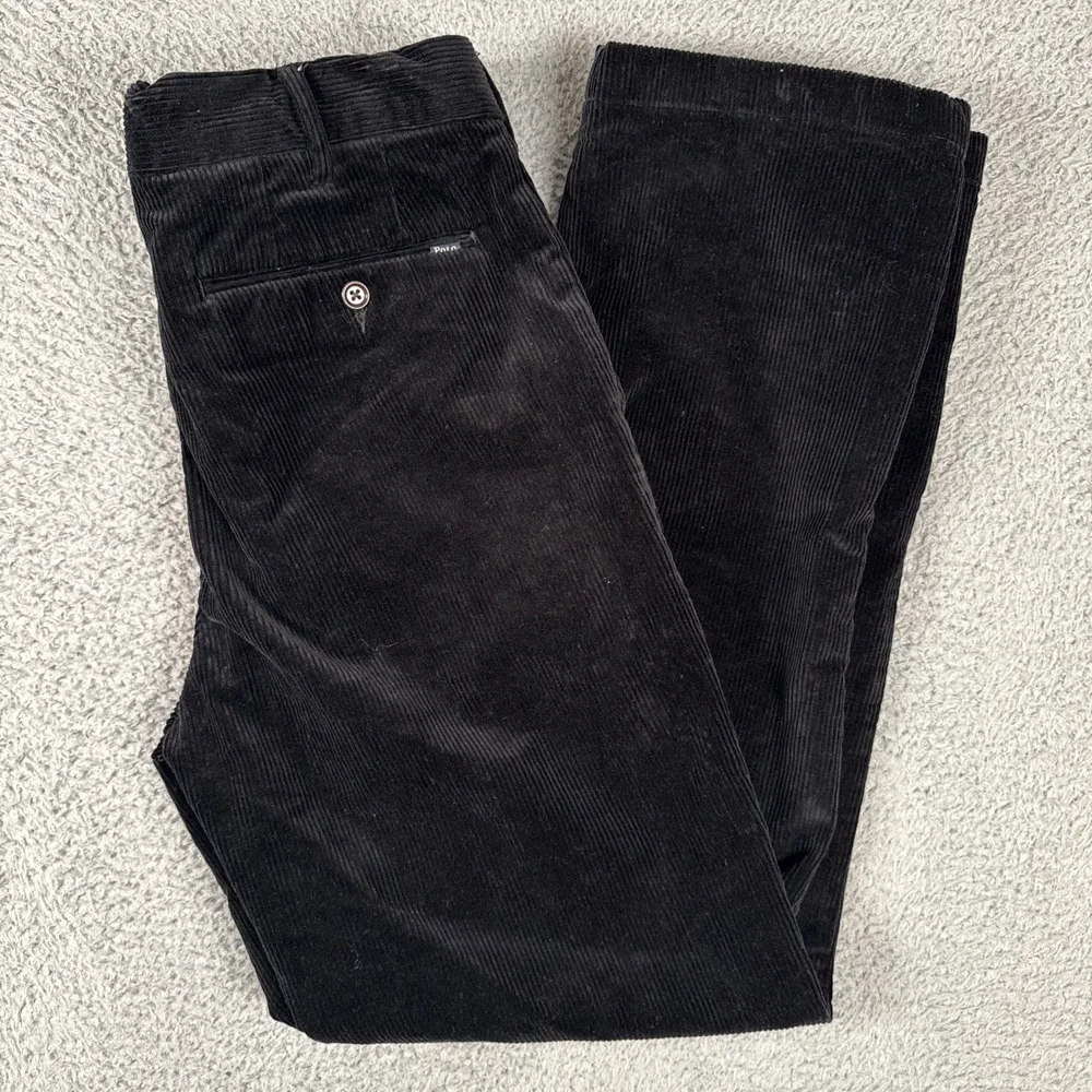 Polo Ralph Lauren Corduroy Pants Mens 32x32 (30x30) Black Pinwale Classic Fit